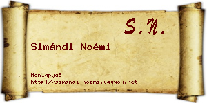 Simándi Noémi névjegykártya